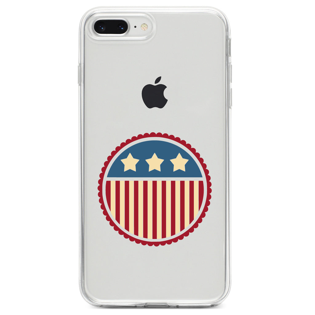 USA Seal Flag Red White & Blue Clear Shockproof iPhone Case, view 6
