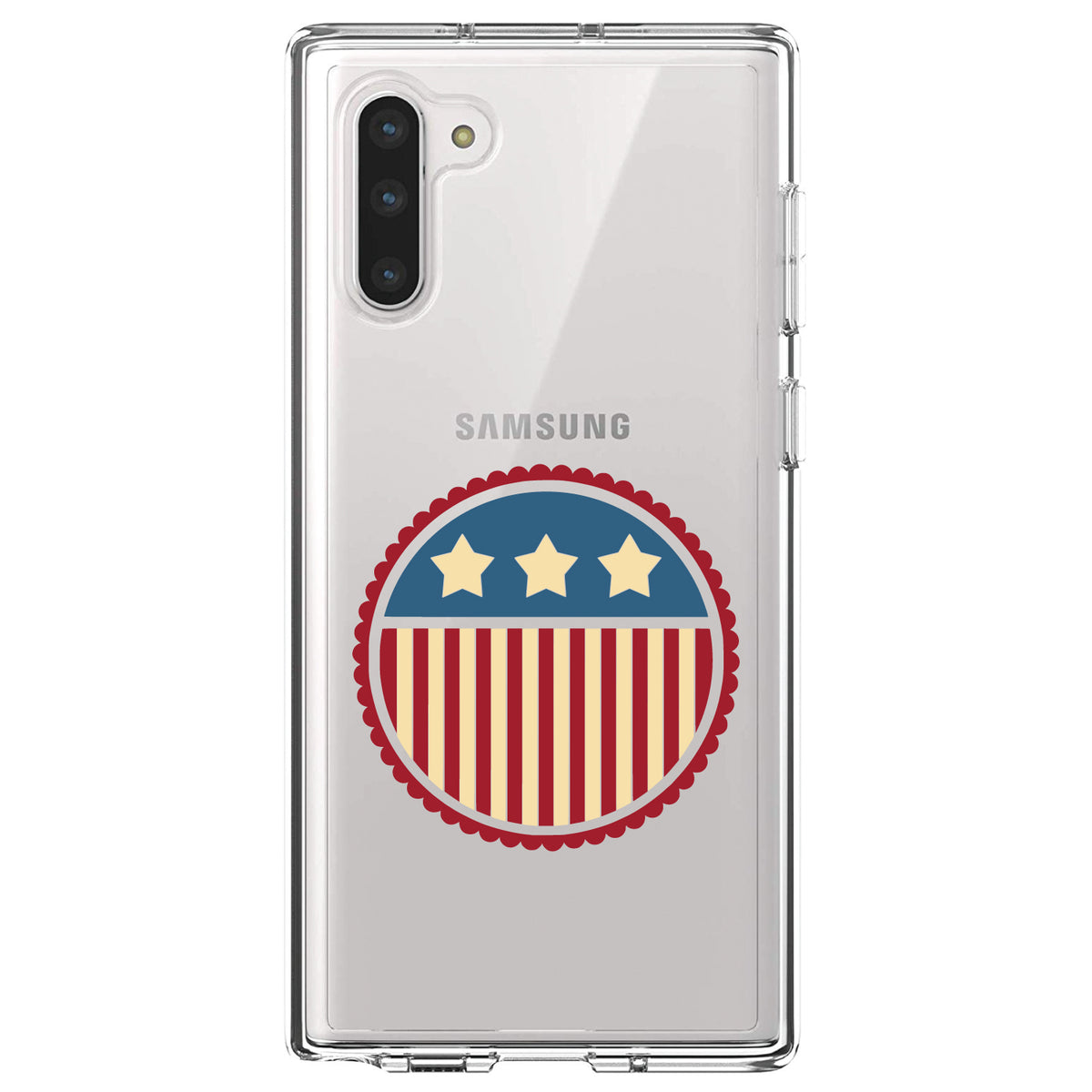 USA Seal Flag Red White & Blue Clear Shockproof iPhone Case, view 9