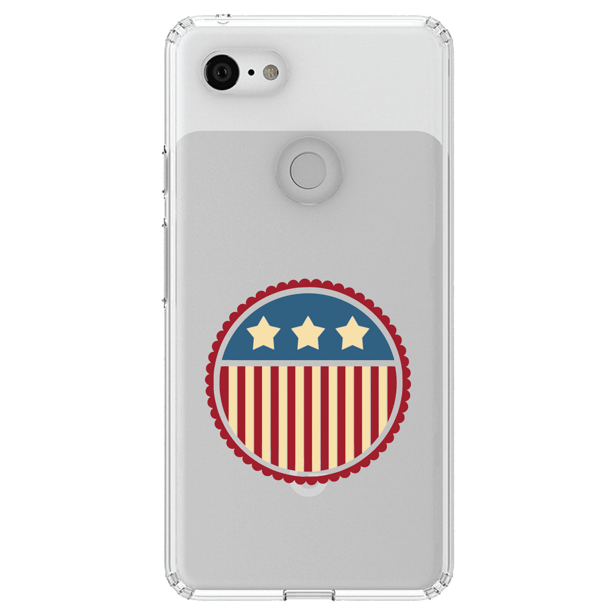 USA Seal Flag Red White & Blue Clear Shockproof iPhone Case, view 21