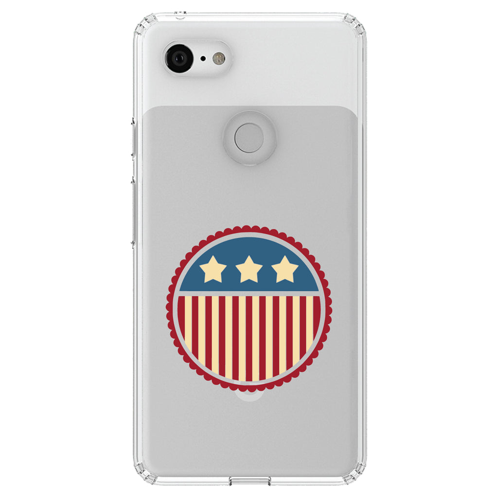 USA Seal Flag Red White & Blue Clear Shockproof iPhone Case, view 22