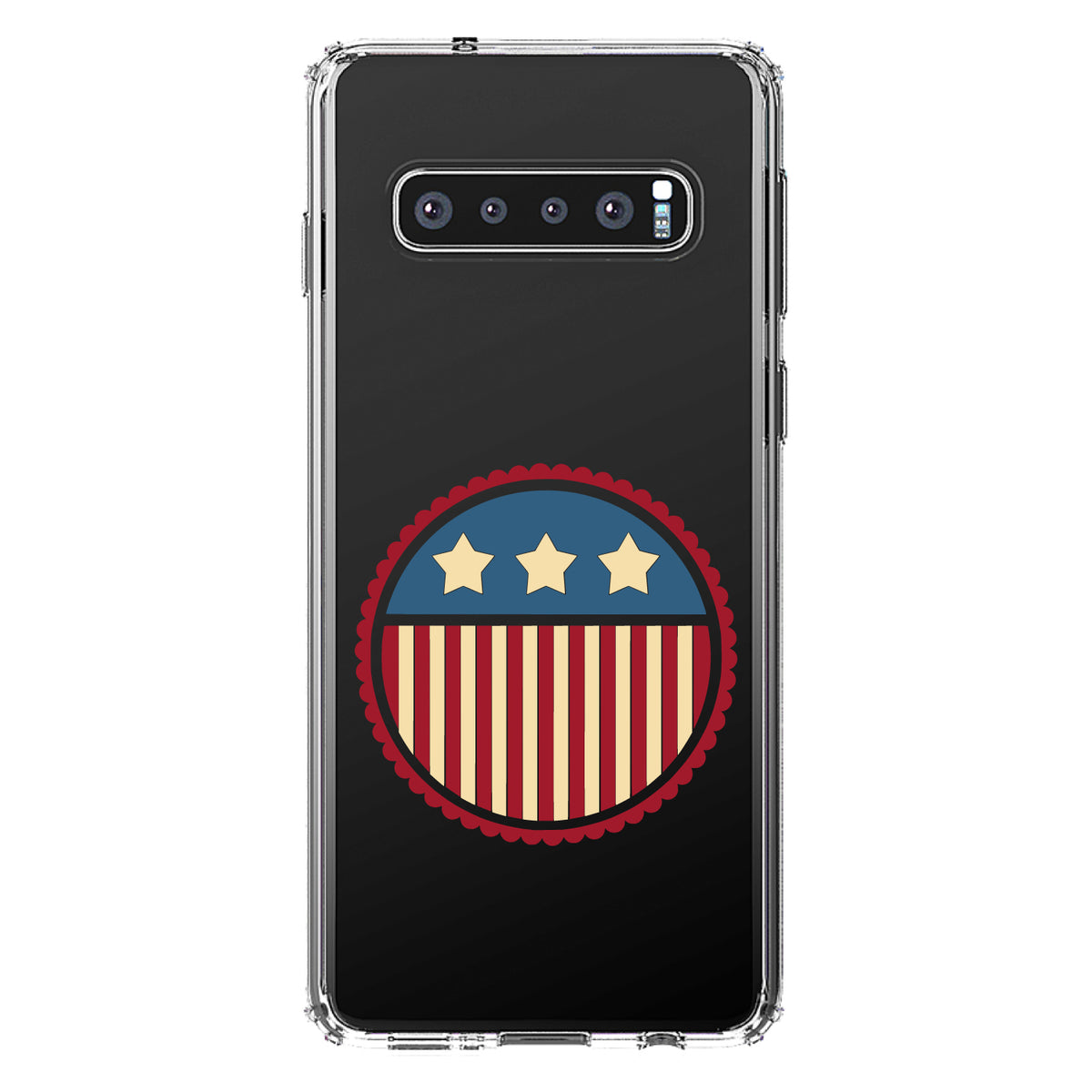 USA Seal Flag Red White & Blue Clear Shockproof iPhone Case, view 16