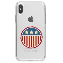 DistinctInk® Clear Shockproof Hybrid Case for Apple iPhone / Samsung Galaxy / Google Pixel - USA Seal Flag Red White & Blue
