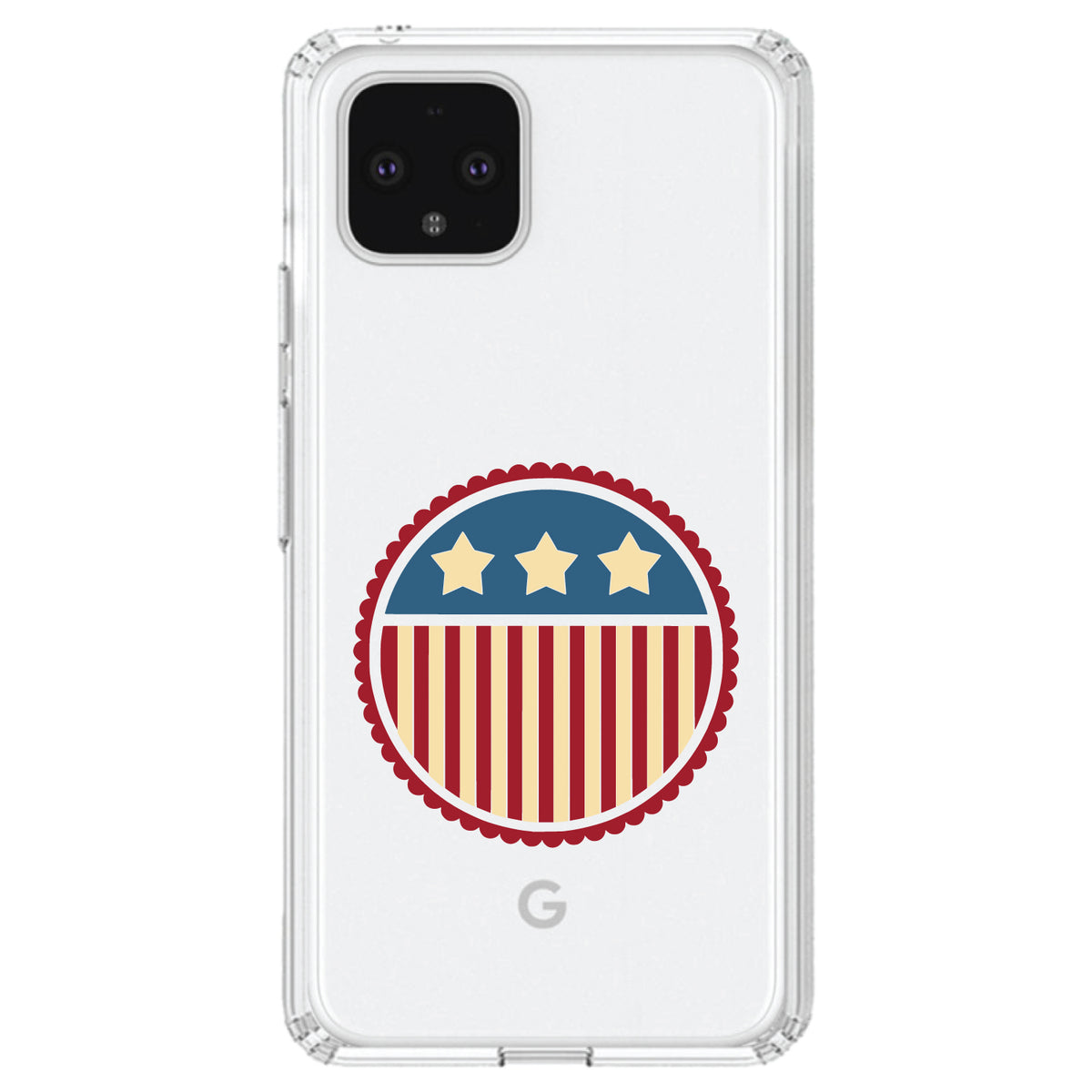 USA Seal Flag Red White & Blue Clear Shockproof iPhone Case, view 24