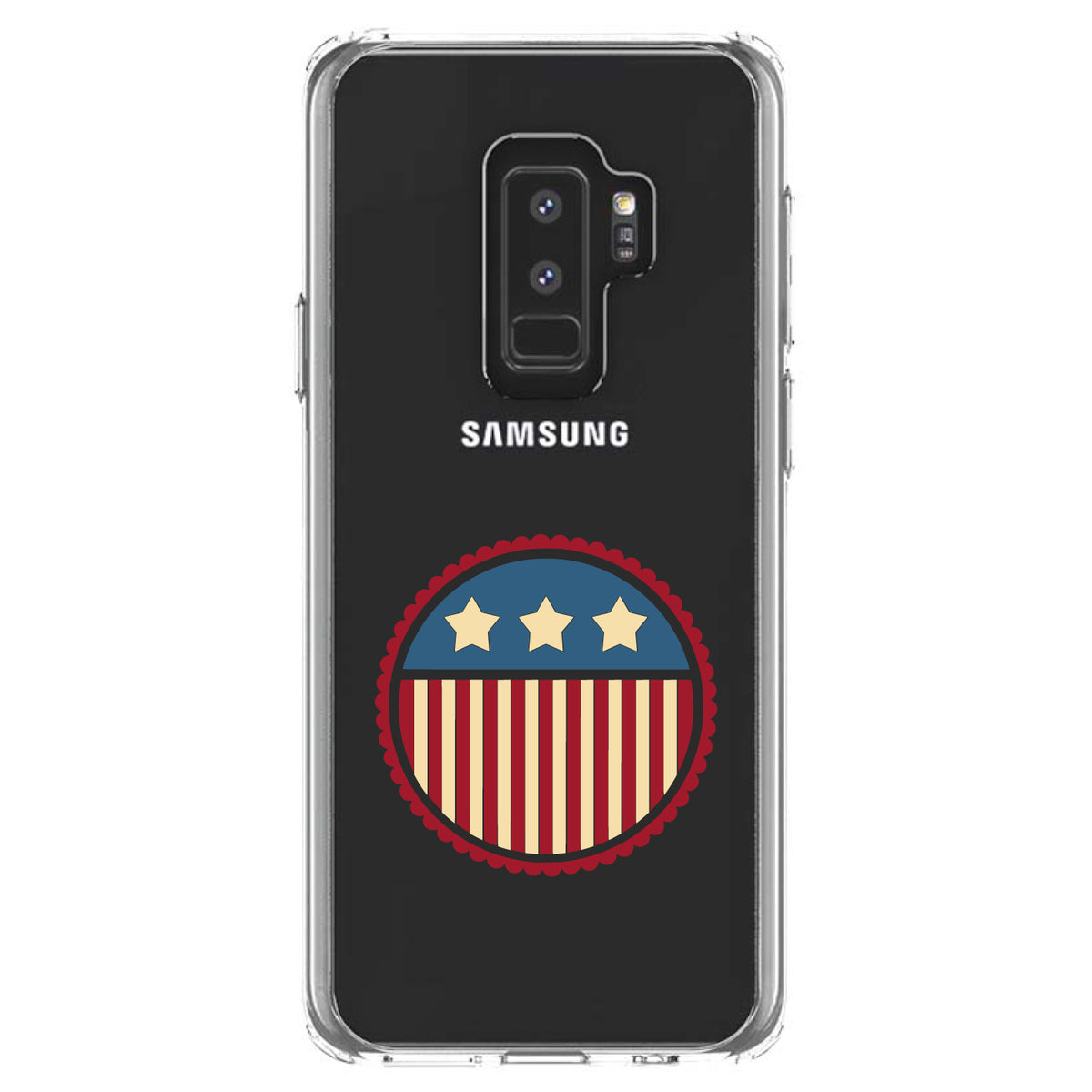 USA Seal Flag Red White & Blue Clear Shockproof iPhone Case, view 20