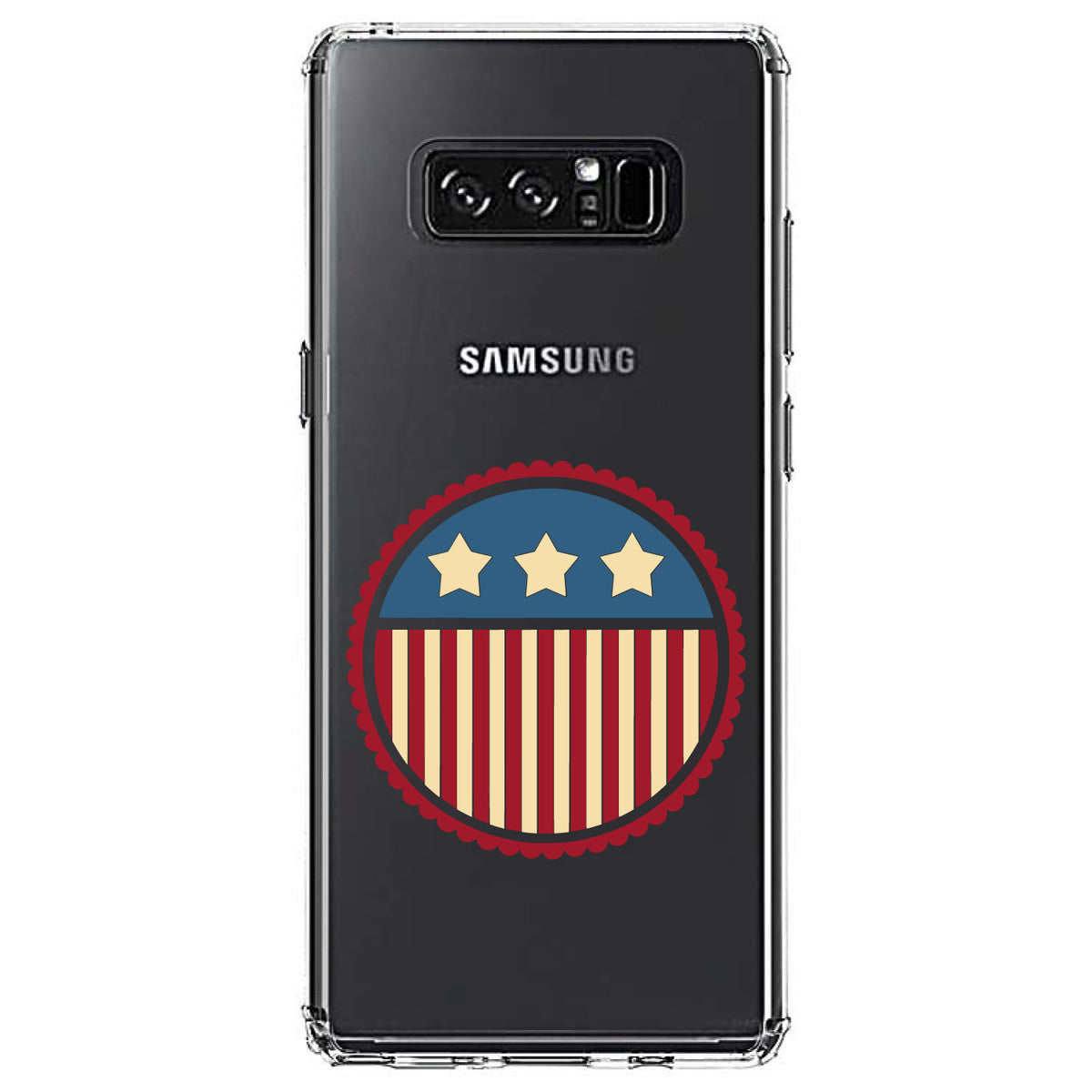USA Seal Flag Red White & Blue Clear Shockproof iPhone Case, view 12