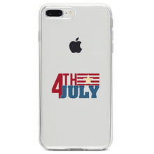 DistinctInk® Clear Shockproof Hybrid Case for Apple iPhone / Samsung Galaxy / Google Pixel - 4th of July Word Art USA Flag