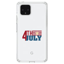 DistinctInk® Clear Shockproof Hybrid Case for Apple iPhone / Samsung Galaxy / Google Pixel - 4th of July Word Art USA Flag