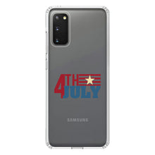 DistinctInk® Clear Shockproof Hybrid Case for Apple iPhone / Samsung Galaxy / Google Pixel - 4th of July Word Art USA Flag