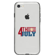 DistinctInk® Clear Shockproof Hybrid Case for Apple iPhone / Samsung Galaxy / Google Pixel - 4th of July Word Art USA Flag