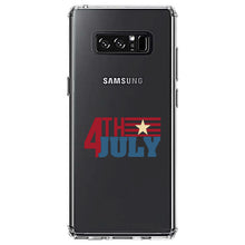 DistinctInk® Clear Shockproof Hybrid Case for Apple iPhone / Samsung Galaxy / Google Pixel - 4th of July Word Art USA Flag