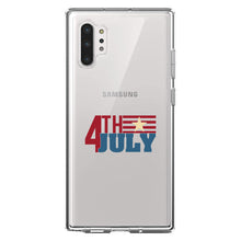 DistinctInk® Clear Shockproof Hybrid Case for Apple iPhone / Samsung Galaxy / Google Pixel - 4th of July Word Art USA Flag