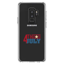 DistinctInk® Clear Shockproof Hybrid Case for Apple iPhone / Samsung Galaxy / Google Pixel - 4th of July Word Art USA Flag