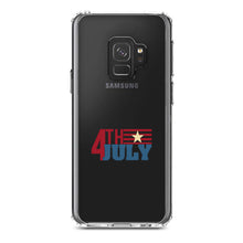 DistinctInk® Clear Shockproof Hybrid Case for Apple iPhone / Samsung Galaxy / Google Pixel - 4th of July Word Art USA Flag