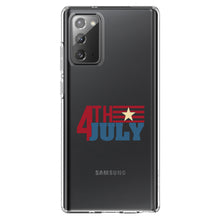 DistinctInk® Clear Shockproof Hybrid Case for Apple iPhone / Samsung Galaxy / Google Pixel - 4th of July Word Art USA Flag