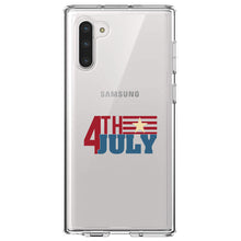 DistinctInk® Clear Shockproof Hybrid Case for Apple iPhone / Samsung Galaxy / Google Pixel - 4th of July Word Art USA Flag