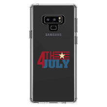 DistinctInk® Clear Shockproof Hybrid Case for Apple iPhone / Samsung Galaxy / Google Pixel - 4th of July Word Art USA Flag