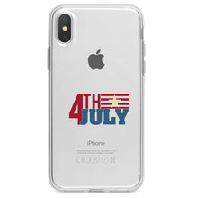 DistinctInk® Clear Shockproof Hybrid Case for Apple iPhone / Samsung Galaxy / Google Pixel - 4th of July Word Art USA Flag