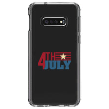 DistinctInk® Clear Shockproof Hybrid Case for Apple iPhone / Samsung Galaxy / Google Pixel - 4th of July Word Art USA Flag