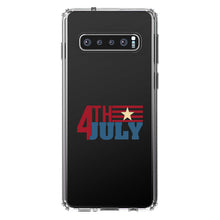 DistinctInk® Clear Shockproof Hybrid Case for Apple iPhone / Samsung Galaxy / Google Pixel - 4th of July Word Art USA Flag