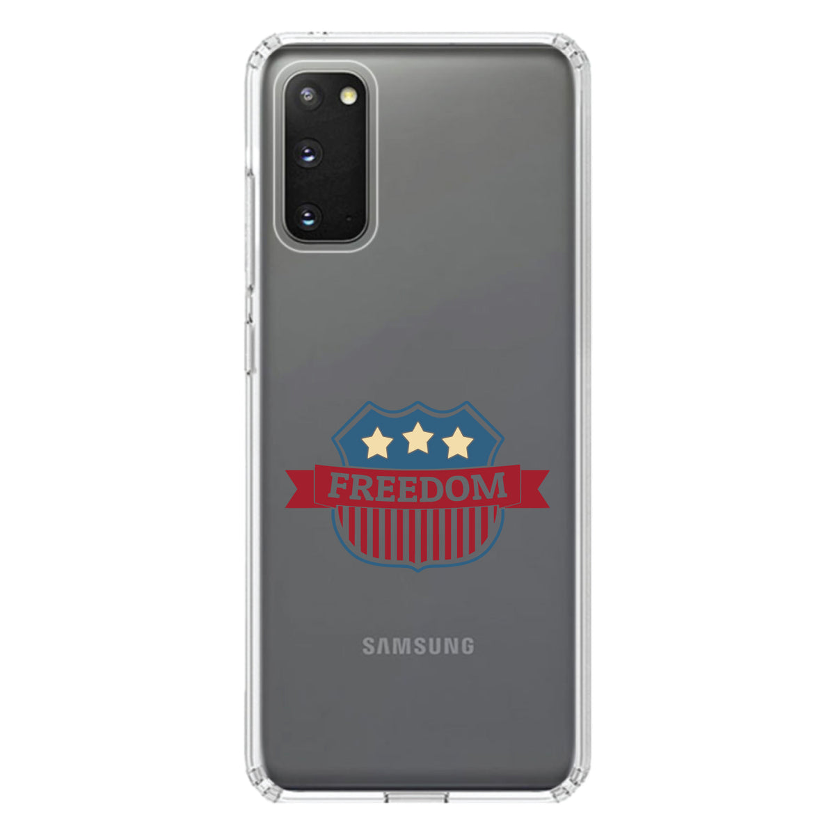 USA Freedom Badge Red White & Blue Clear Shockproof iPhone Case, view 14