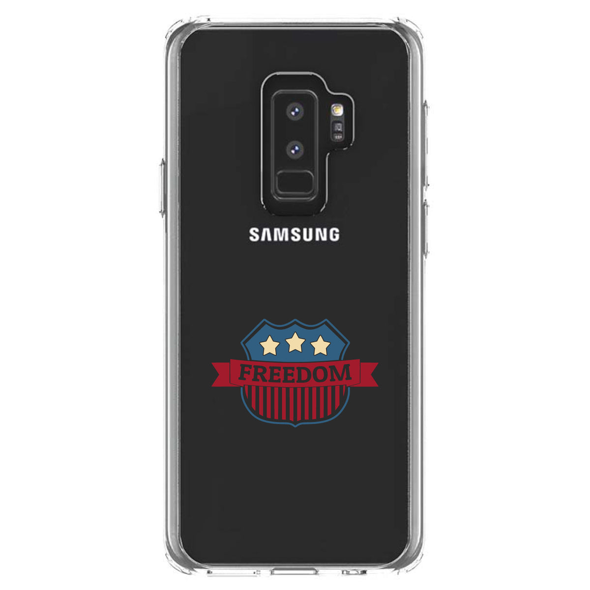USA Freedom Badge Red White & Blue Clear Shockproof iPhone Case, view 20