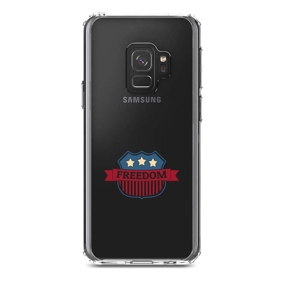 USA Freedom Badge Red White & Blue Clear Shockproof iPhone Case, view 19
