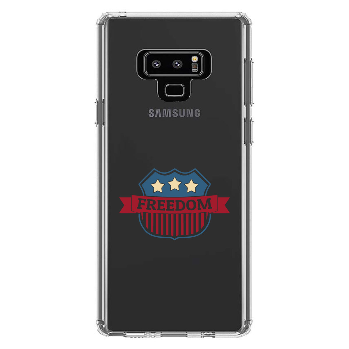 USA Freedom Badge Red White & Blue Clear Shockproof iPhone Case, view 11