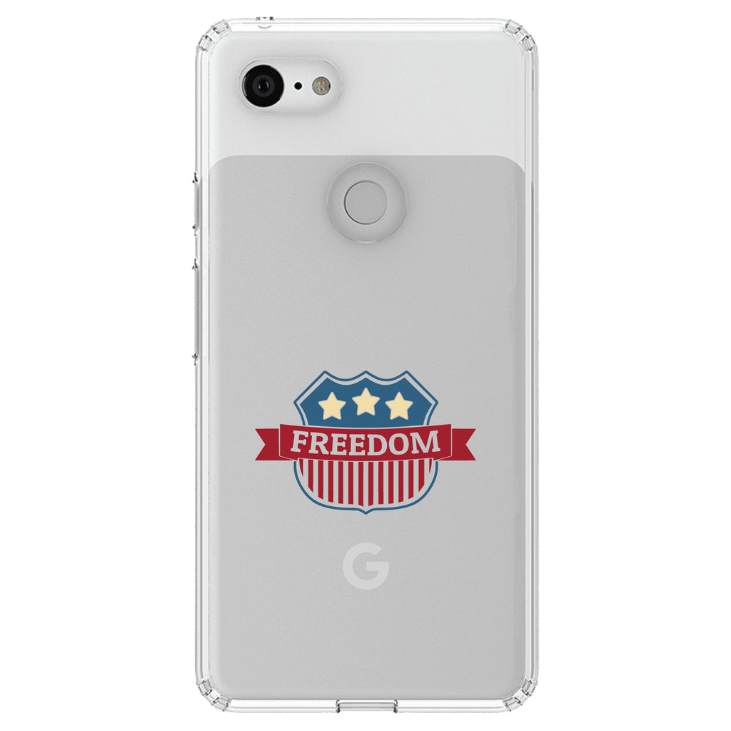 USA Freedom Badge Red White & Blue Clear Shockproof iPhone Case, view 22