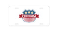 Custom Aluminum Decorative Vanity Front License Plate - USA Freedom Badge Red White & Blue