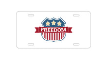 DistinctInk Custom Aluminum Decorative Vanity Front License Plate - USA Freedom Badge Red White & Blue