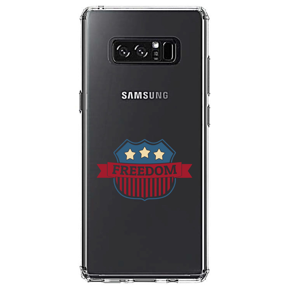 USA Freedom Badge Red White & Blue Clear Shockproof iPhone Case, view 12