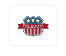 DistinctInk Custom Foam Rubber Mouse Pad - 1/4" Thick - USA Freedom Badge Red White & Blue