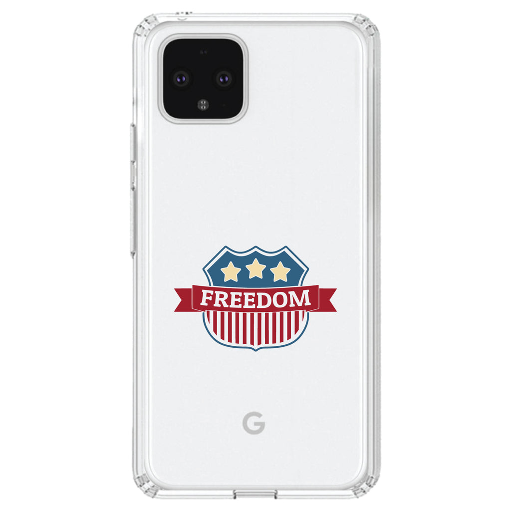 USA Freedom Badge Red White & Blue Clear Shockproof iPhone Case, view 24