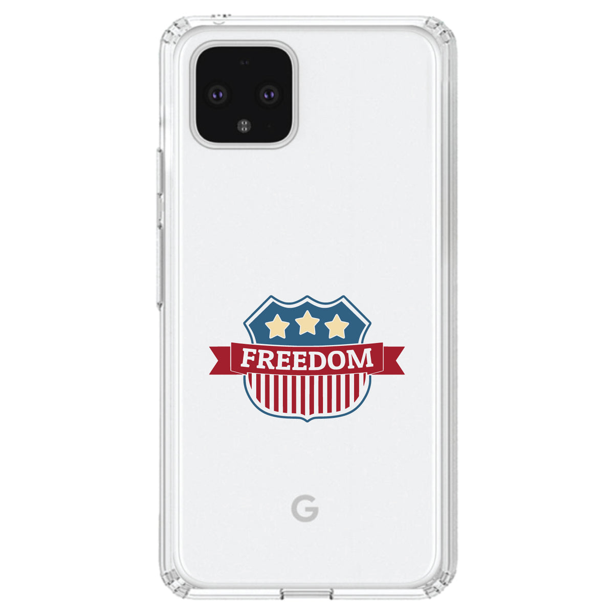 USA Freedom Badge Red White & Blue Clear Shockproof iPhone Case, view 24
