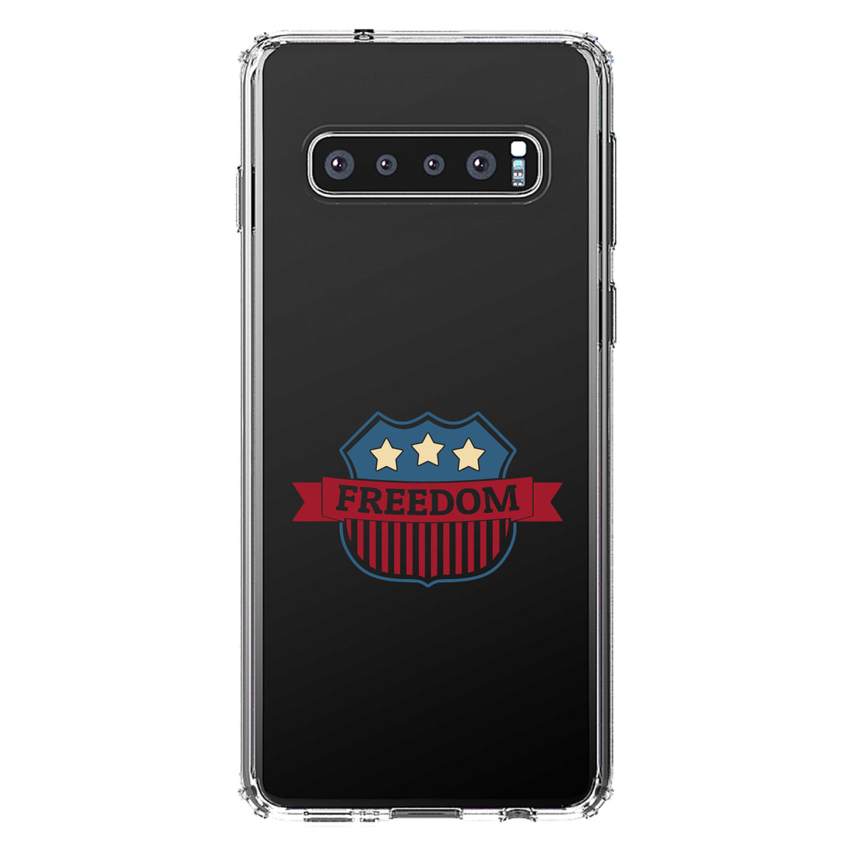 USA Freedom Badge Red White & Blue Clear Shockproof iPhone Case, view 16