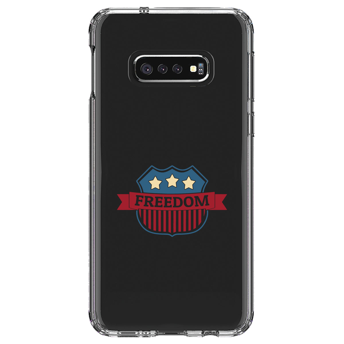 USA Freedom Badge Red White & Blue Clear Shockproof iPhone Case, view 18