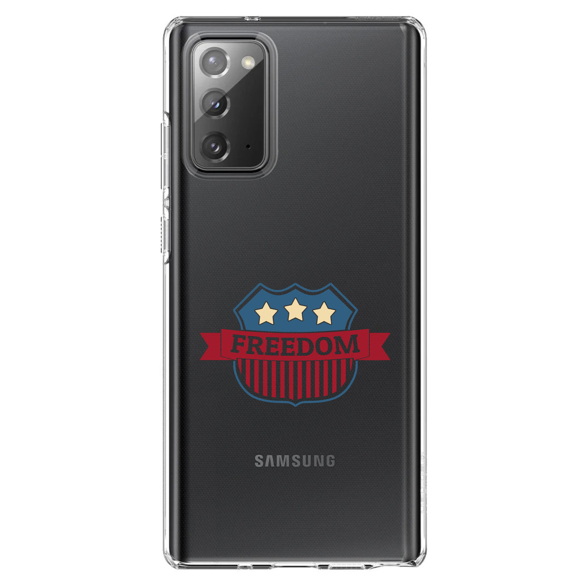 USA Freedom Badge Red White & Blue Clear Shockproof iPhone Case, view 8