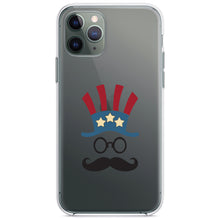 DistinctInk® Clear Shockproof Hybrid Case for Apple iPhone / Samsung Galaxy / Google Pixel - Uncle Sam Cartoon USA Patriotic