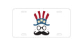 Custom Aluminum Decorative Vanity Front License Plate - Uncle Sam Cartoon USA Patriotic
