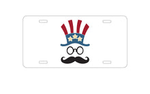 DistinctInk Custom Aluminum Decorative Vanity Front License Plate - Uncle Sam Cartoon USA Patriotic