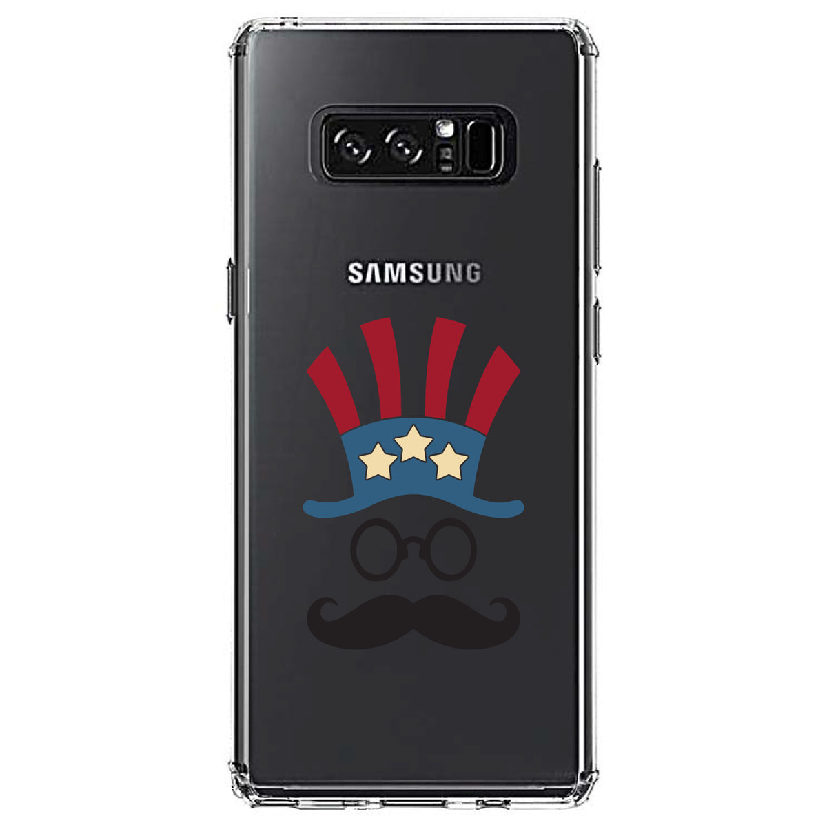 Uncle Sam Cartoon USA Patriotic Clear Shockproof iPhone Case, view 12