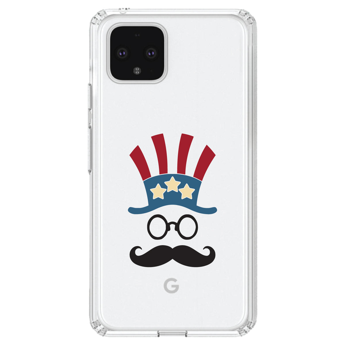 Uncle Sam Cartoon USA Patriotic Clear Shockproof iPhone Case, view 24
