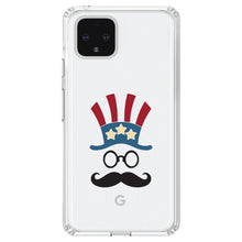 DistinctInk® Clear Shockproof Hybrid Case for Apple iPhone / Samsung Galaxy / Google Pixel - Uncle Sam Cartoon USA Patriotic