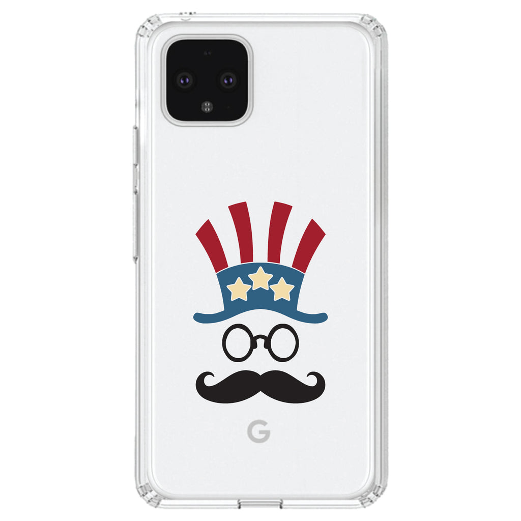 Uncle Sam Cartoon USA Patriotic Clear Shockproof iPhone Case, view 23