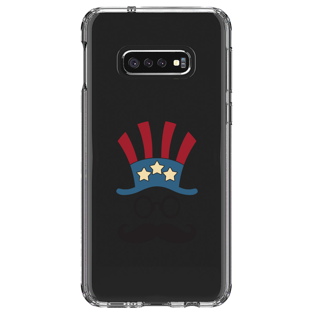 Uncle Sam Cartoon USA Patriotic Clear Shockproof iPhone Case, view 18