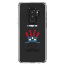 DistinctInk® Clear Shockproof Hybrid Case for Apple iPhone / Samsung Galaxy / Google Pixel - Uncle Sam Cartoon USA Patriotic