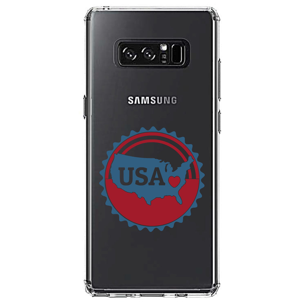 USA Heart Seal Red White & Blue Clear Shockproof iPhone Case, view 12