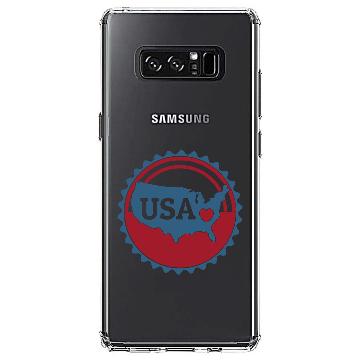 USA Heart Seal Red White & Blue Clear Shockproof iPhone Case, view 12