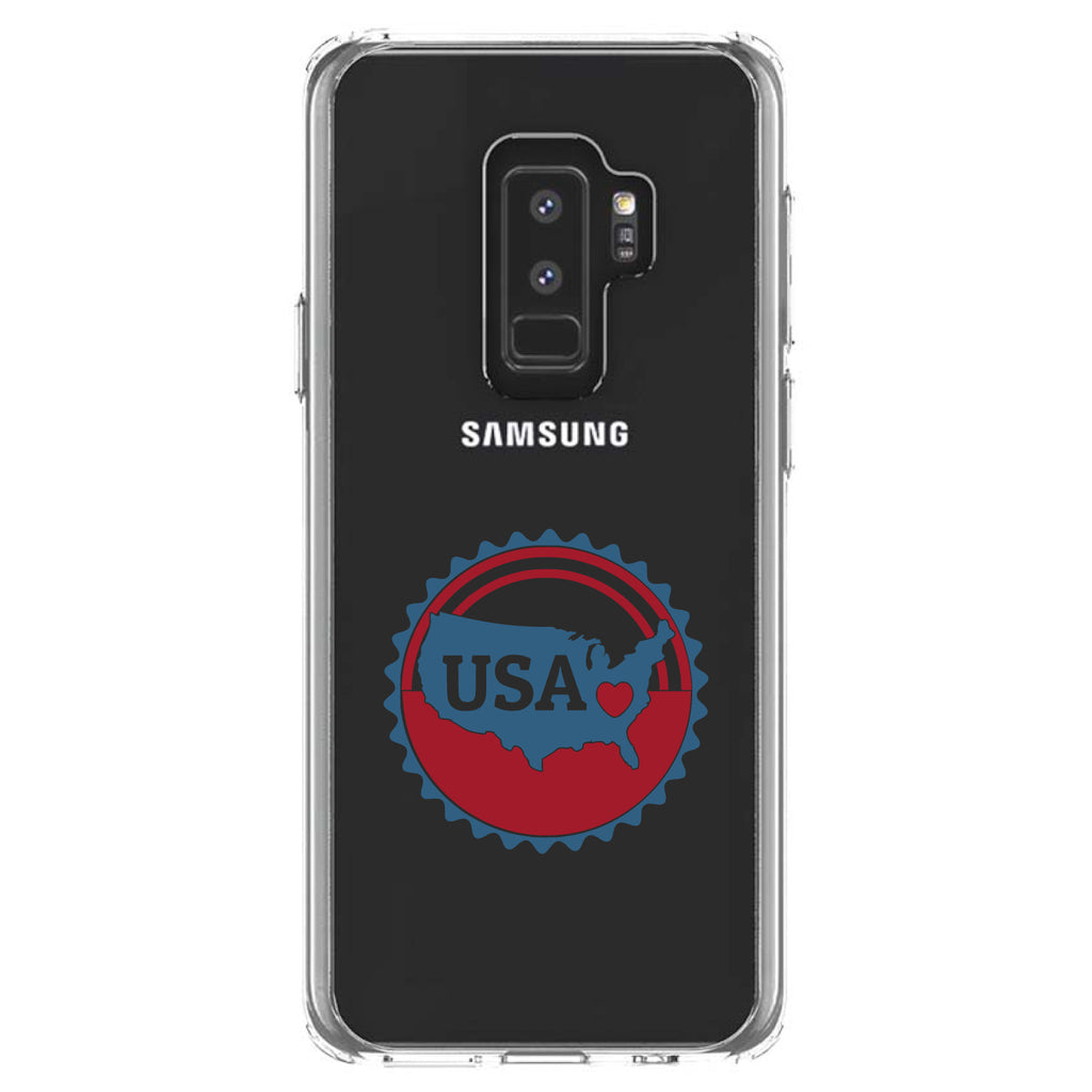 USA Heart Seal Red White & Blue Clear Shockproof iPhone Case, view 20