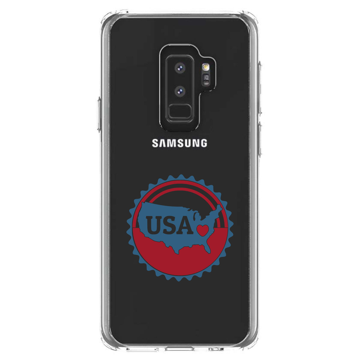 USA Heart Seal Red White & Blue Clear Shockproof iPhone Case, view 20